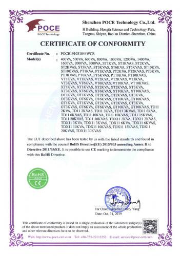 The CE certificate of 7